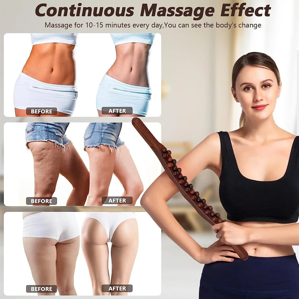 Gua Sha Massage Stick i Træ til Muskelafslapning