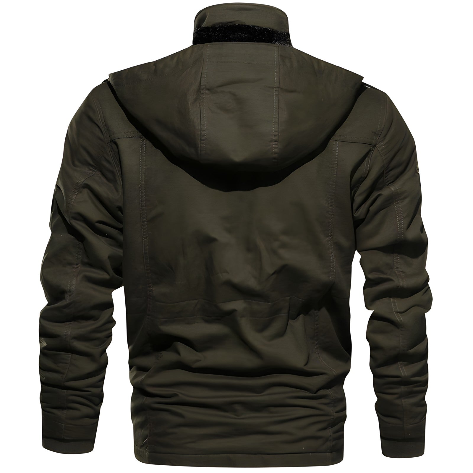 George Veste Outdoor Mand – Militærstil med Fôret Hætte & Flere Lommer