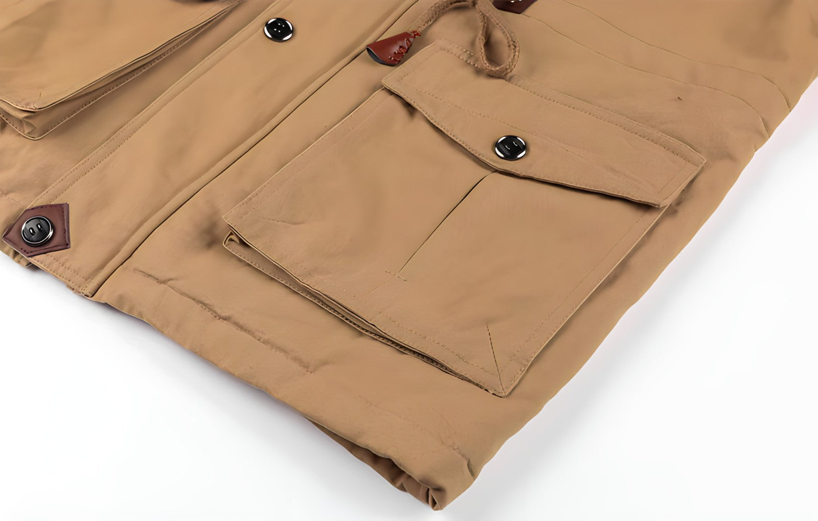 George Veste Outdoor Mand – Militærstil med Fôret Hætte & Flere Lommer
