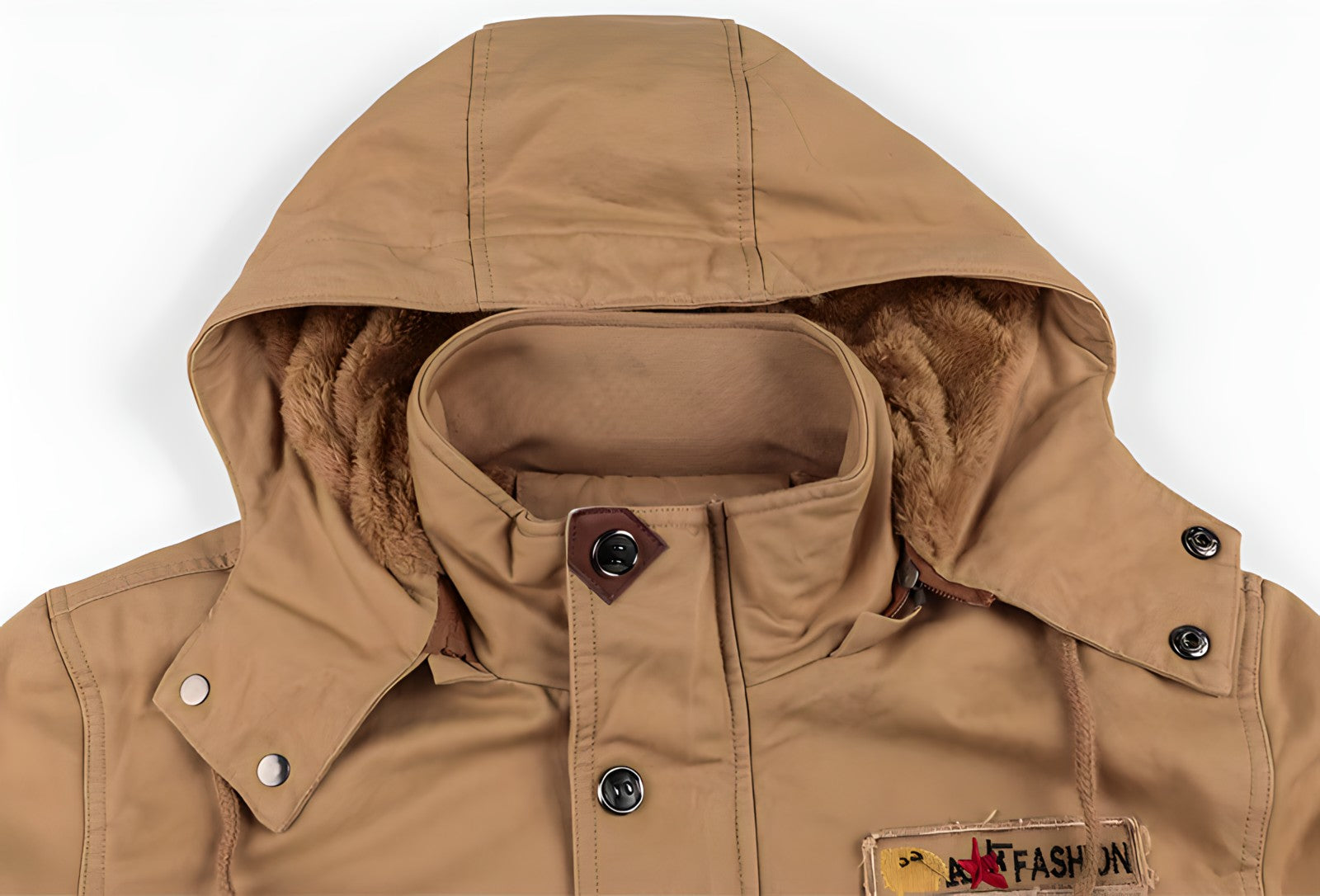George Veste Outdoor Mand – Militærstil med Fôret Hætte & Flere Lommer