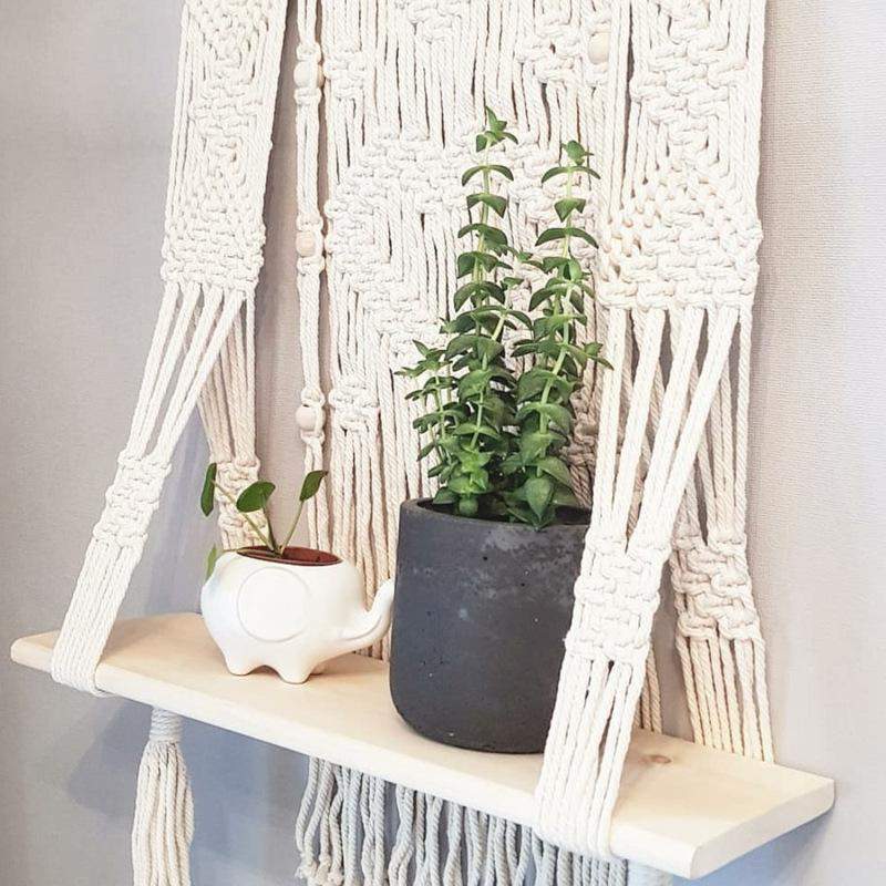 Hængehylde i Macramé til Indretning
