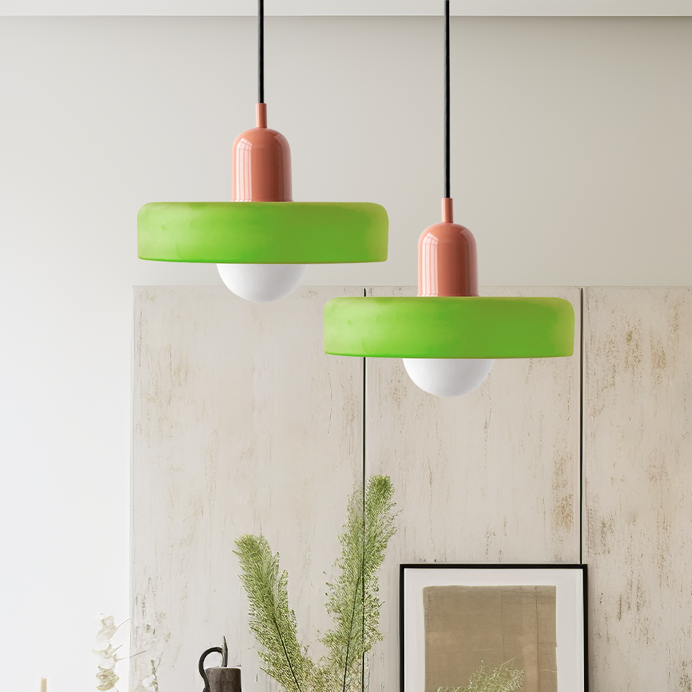 Hængelampe i Farvet Glas Moderne Design