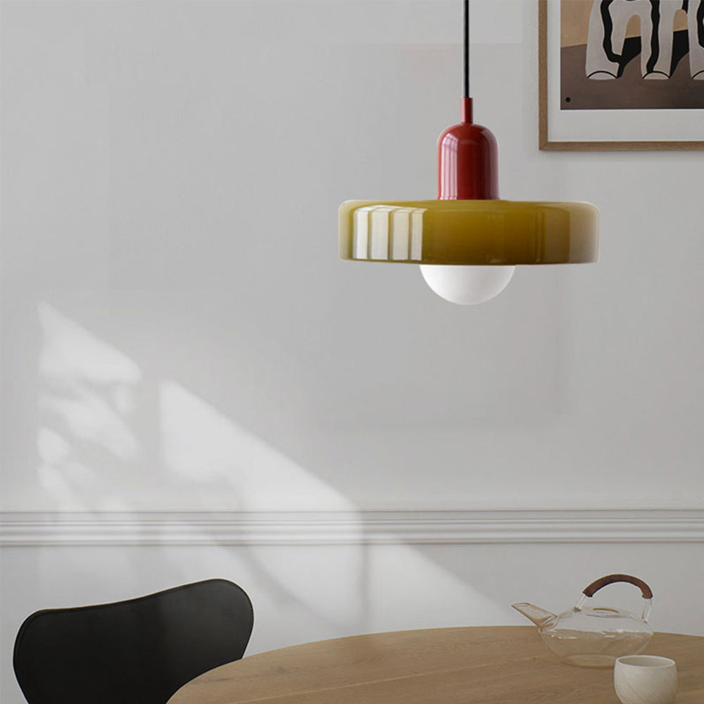 Hængelampe i Farvet Glas Moderne Design