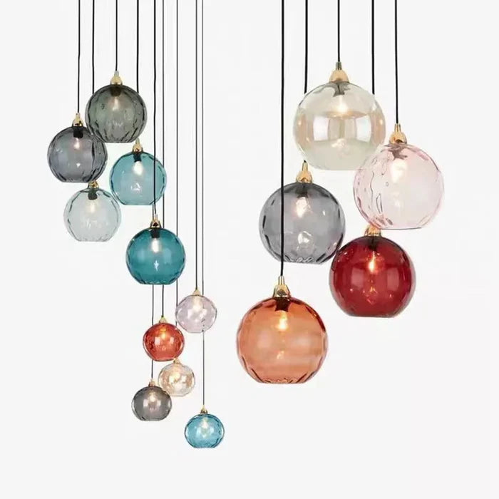 Hængende Lampe i Glaskugle Design Moderne Belysning
