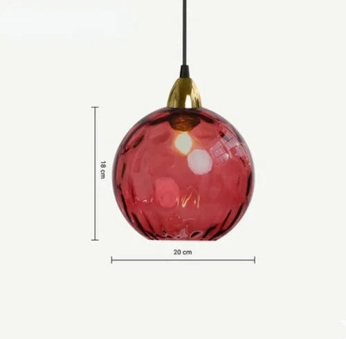 Hængende Lampe i Glaskugle Design Moderne Belysning