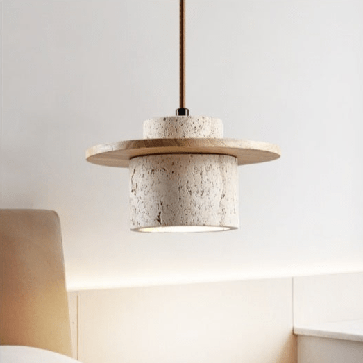 Hængende Lampe i Travertin Design – Unikt og Stilfuldt Belysningsvalg
