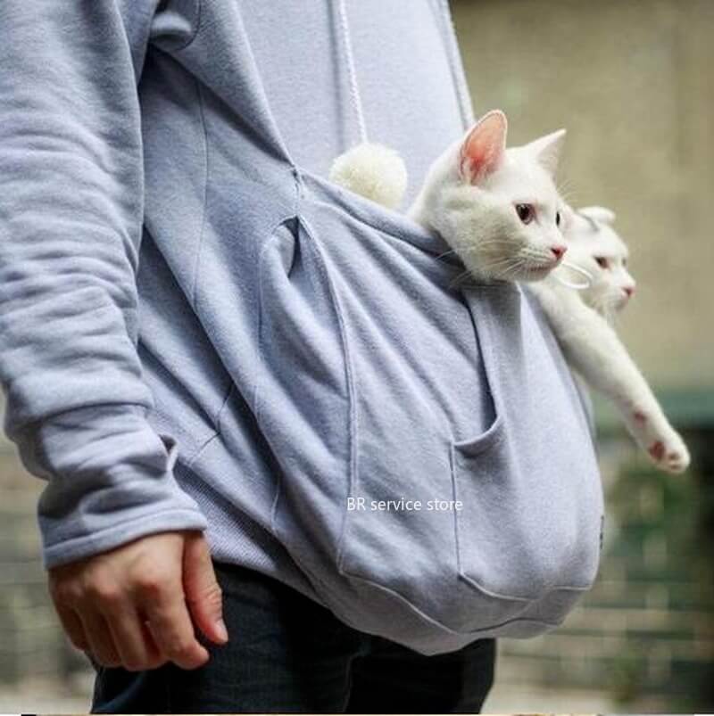 Hætte Trøje Til Katte Med Kattelomme Komfortabel Indendørs Design