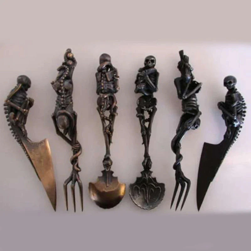 Halloween Bestik Sæt med Skelet Design til Festlige Anledninger