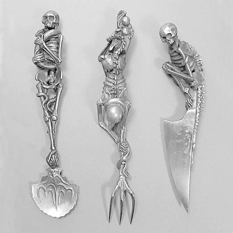 Halloween Bestik Sæt med Skelet Design til Festlige Anledninger