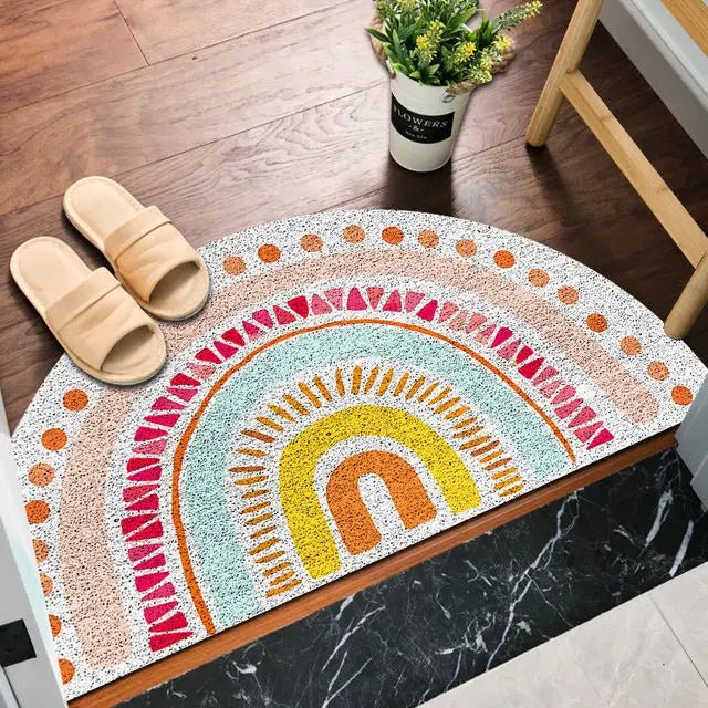 Halvcirkel Dørmåtte med Regnbue- og Vandmelonprint