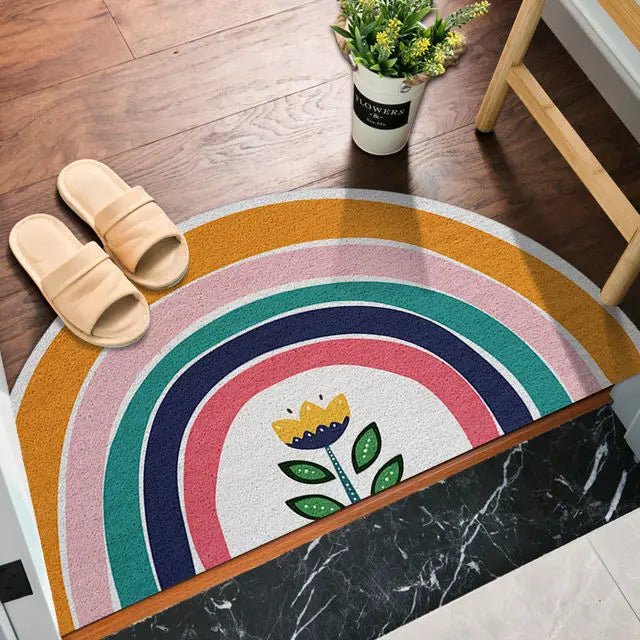 Halvcirkel Dørmåtte med Regnbue- og Vandmelonprint