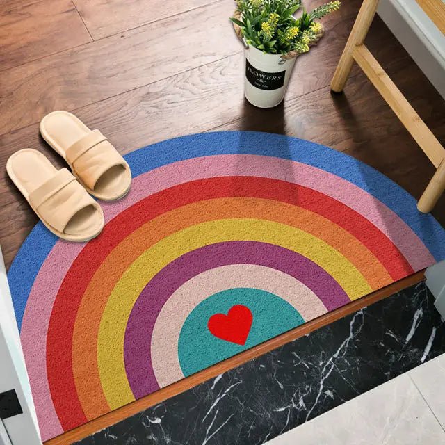 Halvcirkel Dørmåtte med Regnbue- og Vandmelonprint
