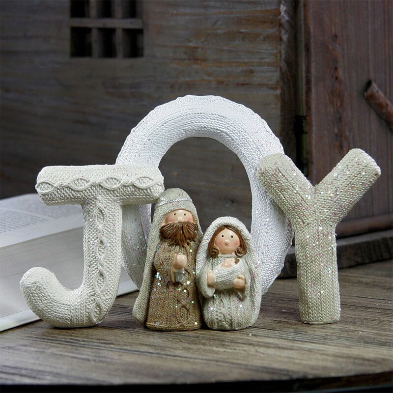 Håndlavet Nativitetsstatue Familie Dekoration