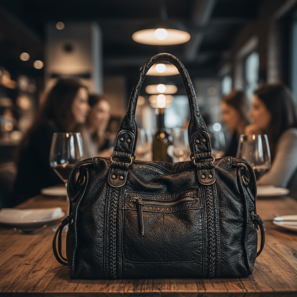 Håndtaske i Trendy Design med Justerbar Rem og Flere Rum