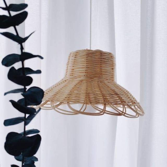 Håndvævet Rattan Loftslampe - Naturlig Hængende Belysning