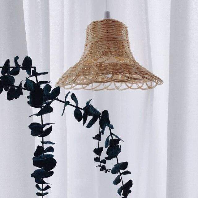 Håndvævet Rattan Loftslampe - Naturlig Hængende Belysning