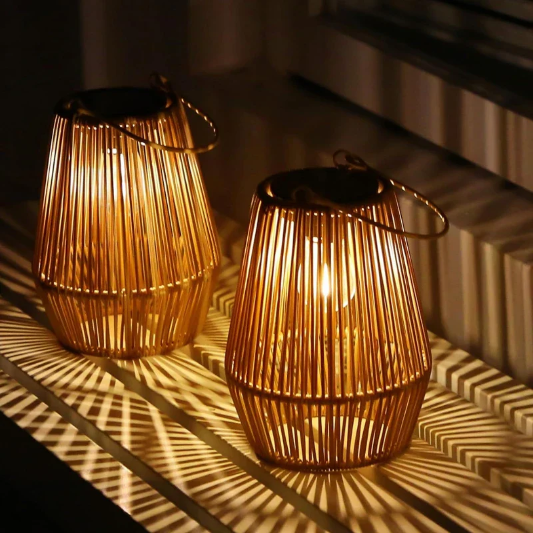Håndvævet Solcellelampe til Haven