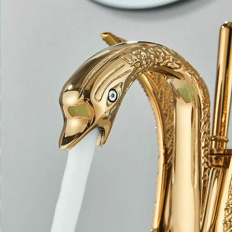 Håndvaskhane med Enkeltgreb Moderne Design Gylden Finish