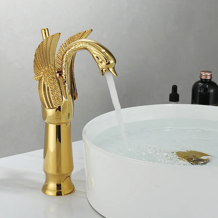 Håndvaskhane med Enkeltgreb Moderne Design Gylden Finish