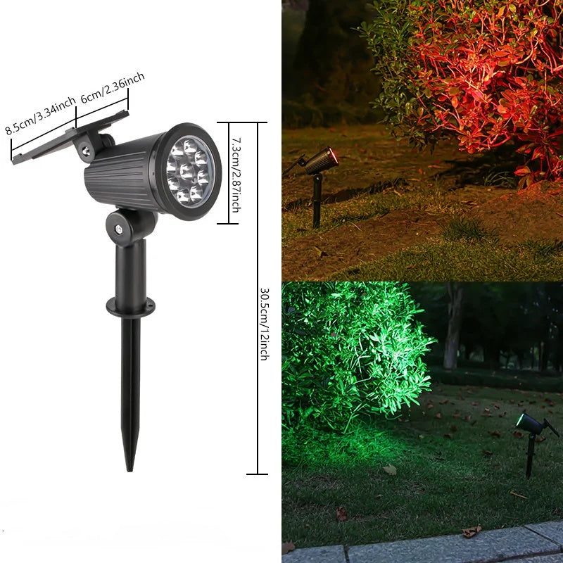 Havelampe Solcelle LumaSpot Med 9 LED-Farver Justerbar Til Have Terrasse Sti
