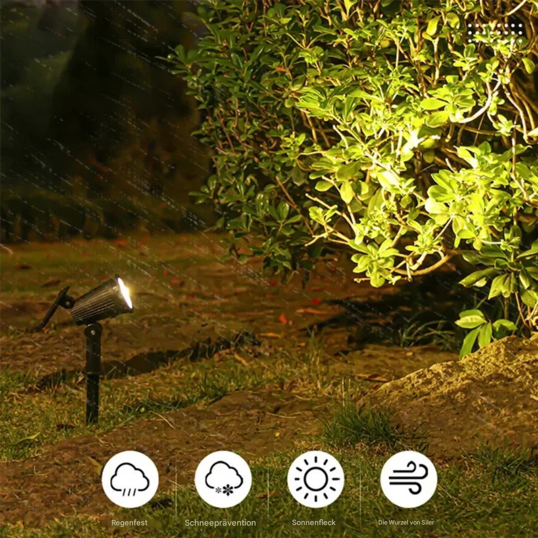 Havelampe Solcelle LumaSpot Med 9 LED-Farver Justerbar Til Have Terrasse Sti