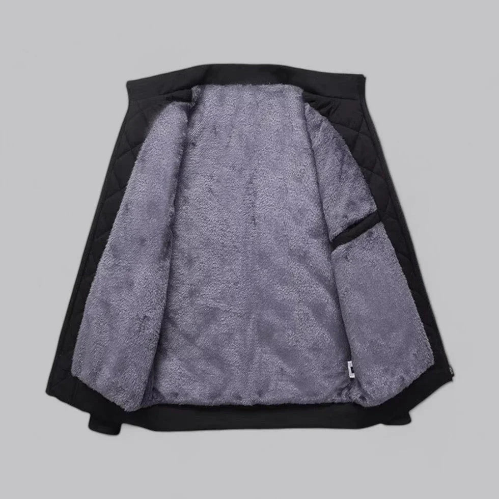 Herre Bomber Jakke Diamant-tekstureret Med Fleece-foring