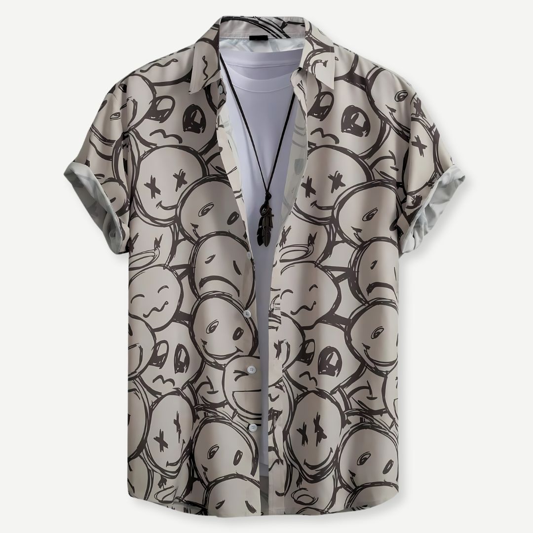 Herre Button-Up Skjorte Letvægts Materiale