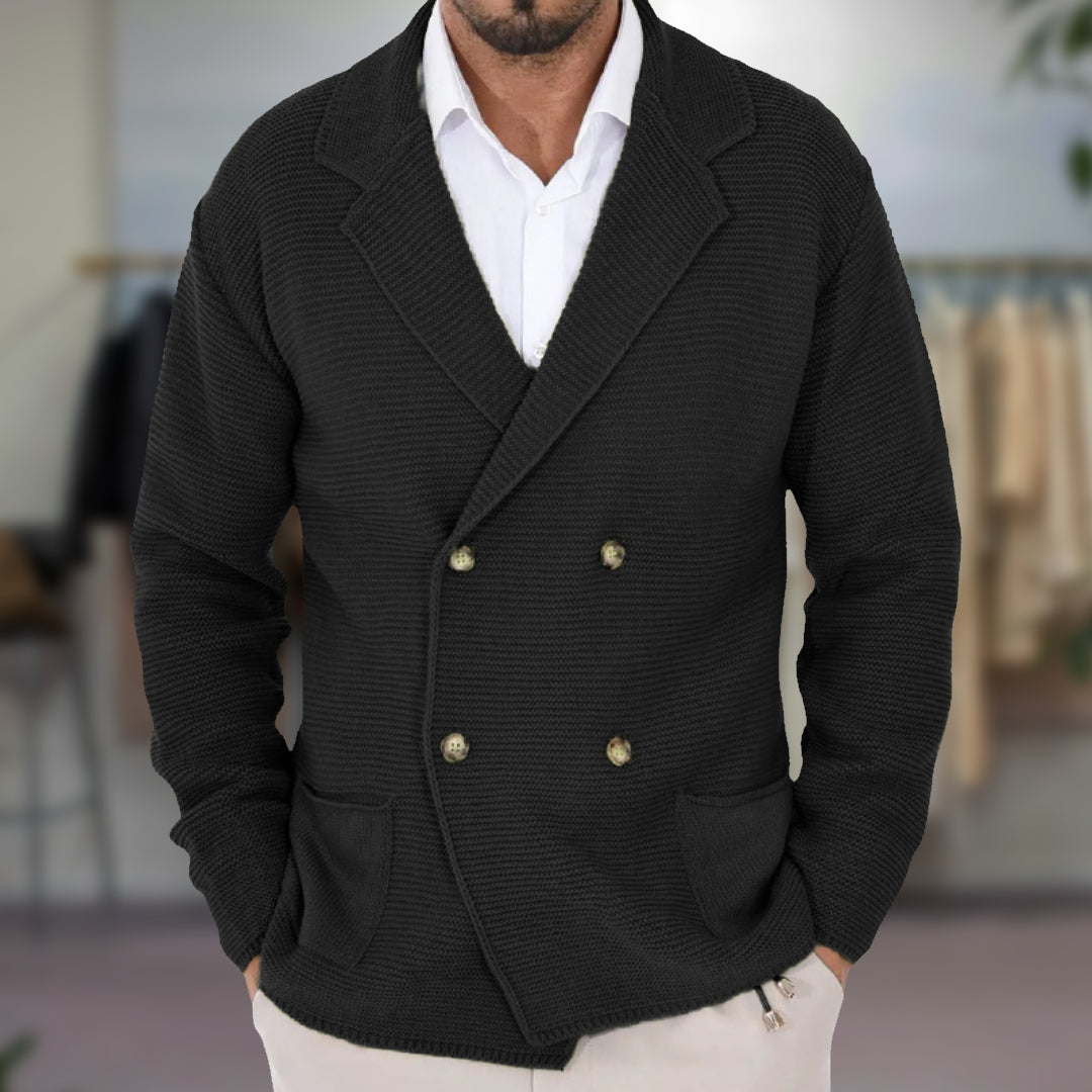 Herre Cardigan Dobbeltradet Blazer