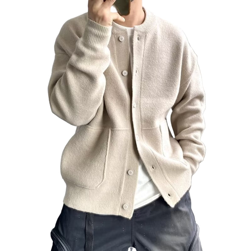 Herre Cardigan med Knaplukning