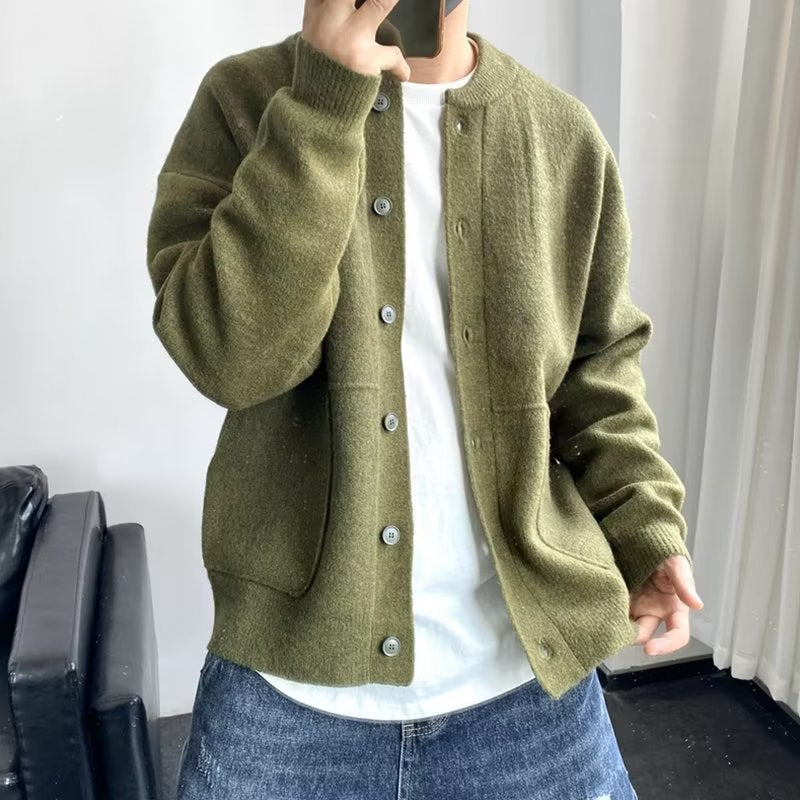Herre Cardigan med Knaplukning