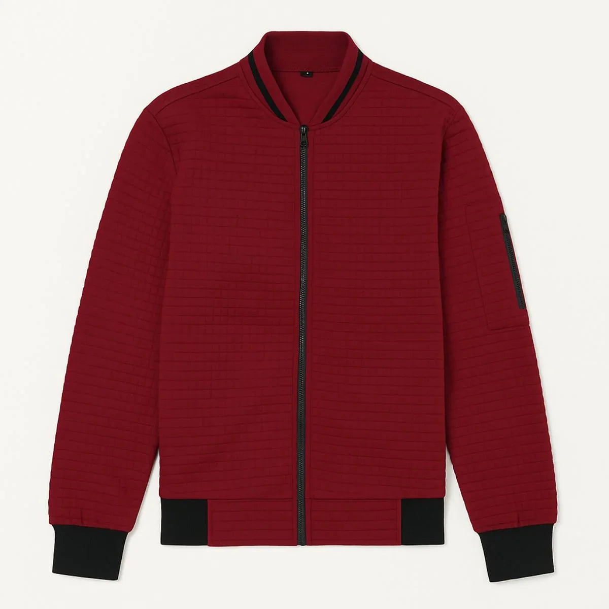 Herre Cardigan med Lynlås og Plaid Design