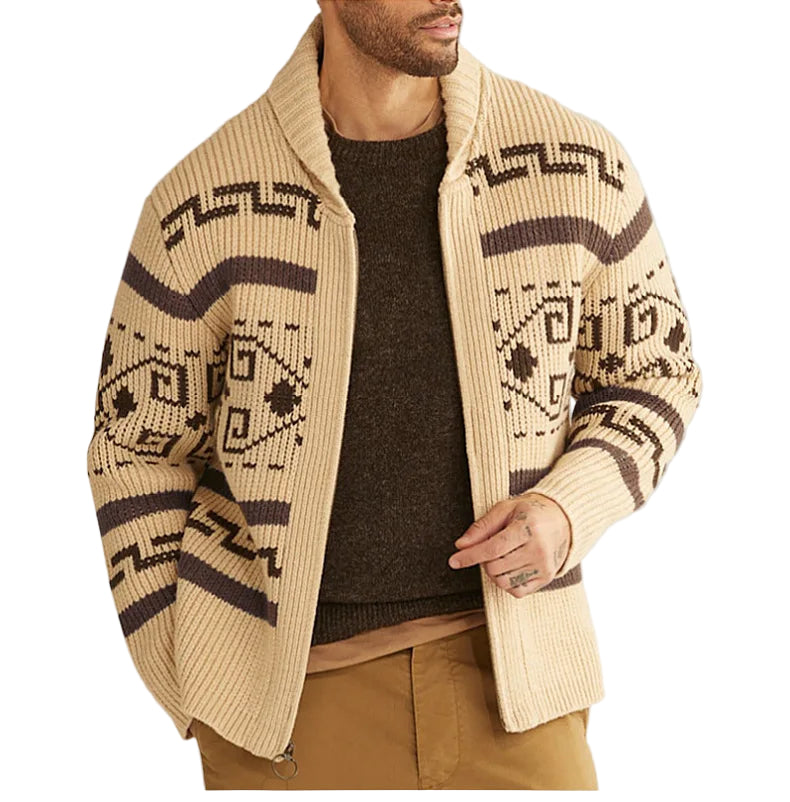 Herre Cardigan med Lynlås og Slim Fit
