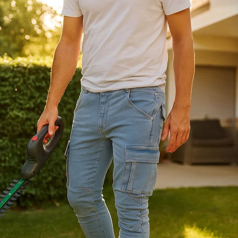 Herre Cargo Jeans Slim Fit Design