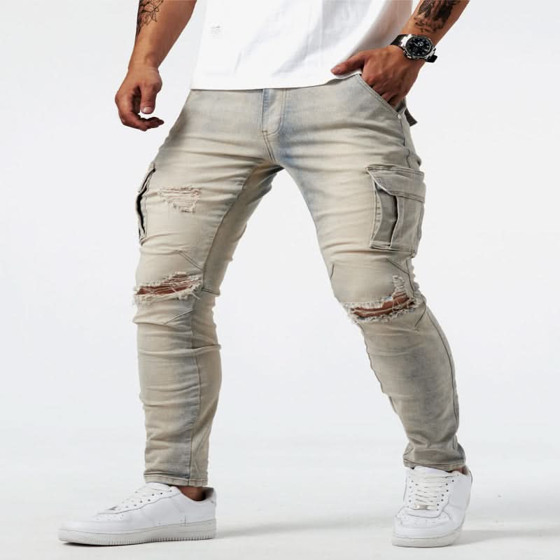 Herre Cargo Jeans Slim Fit Design
