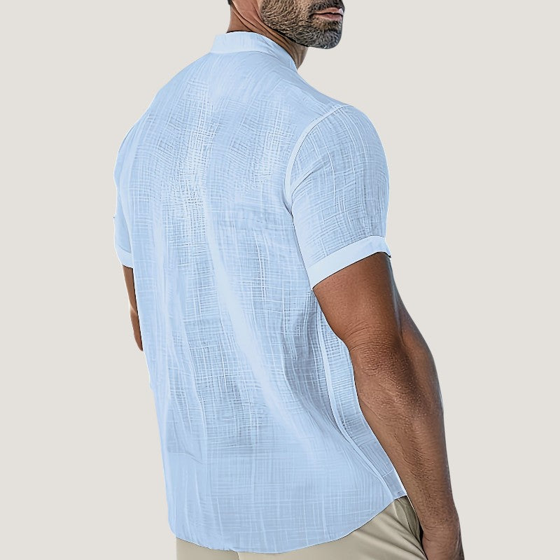 Herre Chemise Casual V-Hals Rayon
