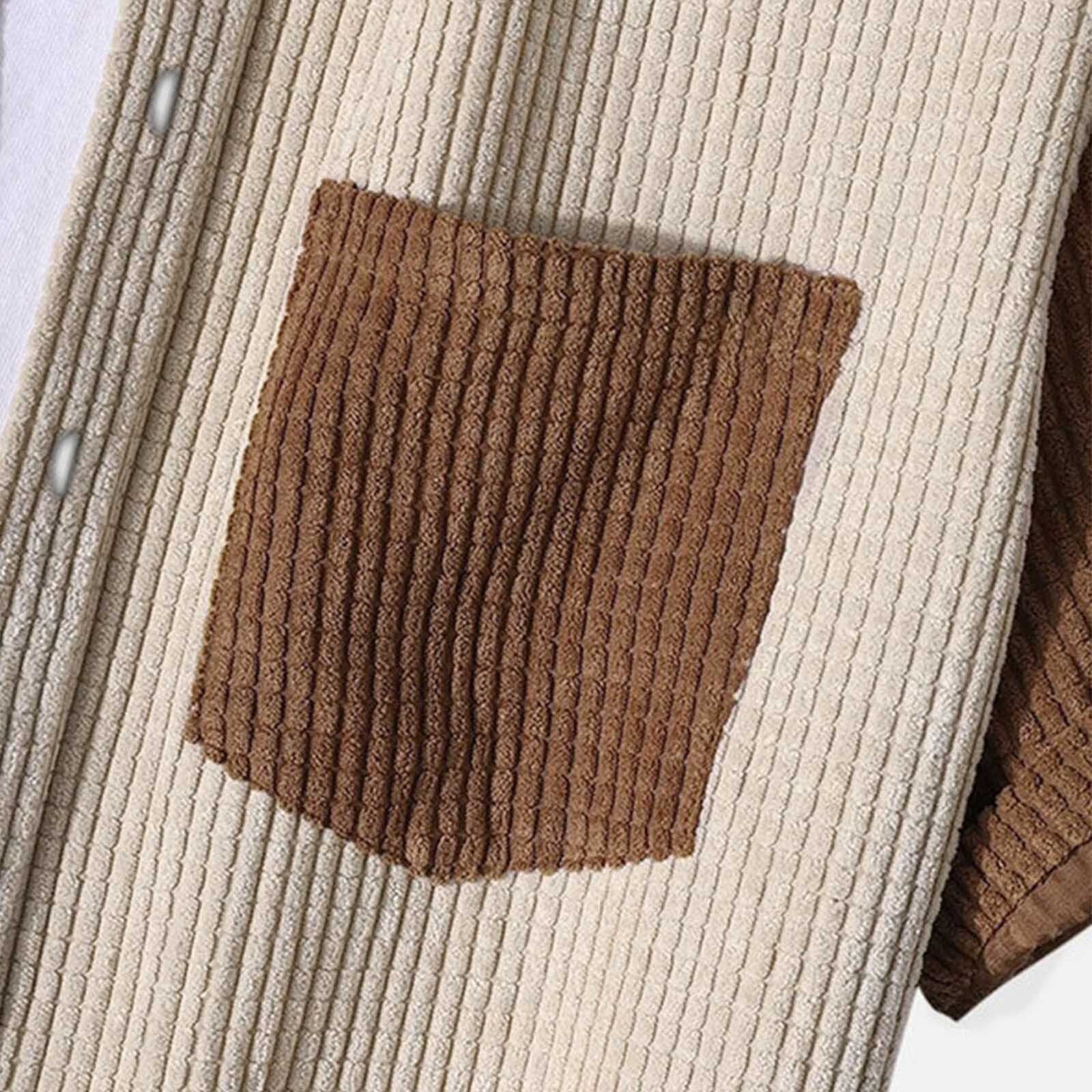 Herre Corduroy Sæt Skjorte og Shorts