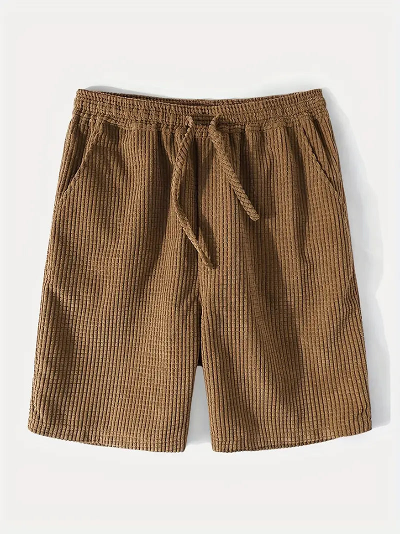Herre Corduroy Sæt Skjorte og Shorts