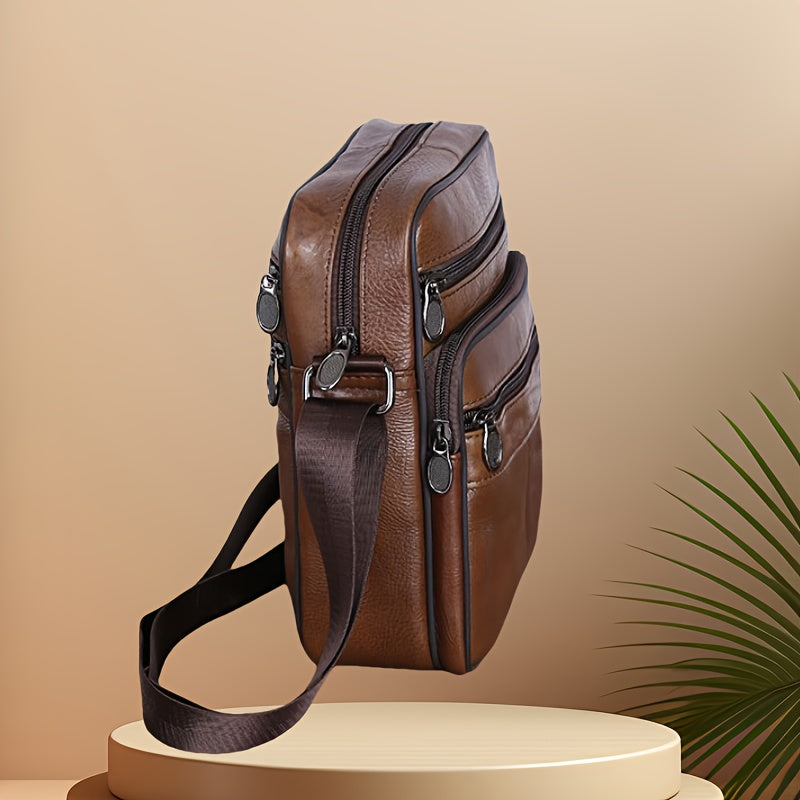 Herre Crossbody Taske Læder Justerbar Rem