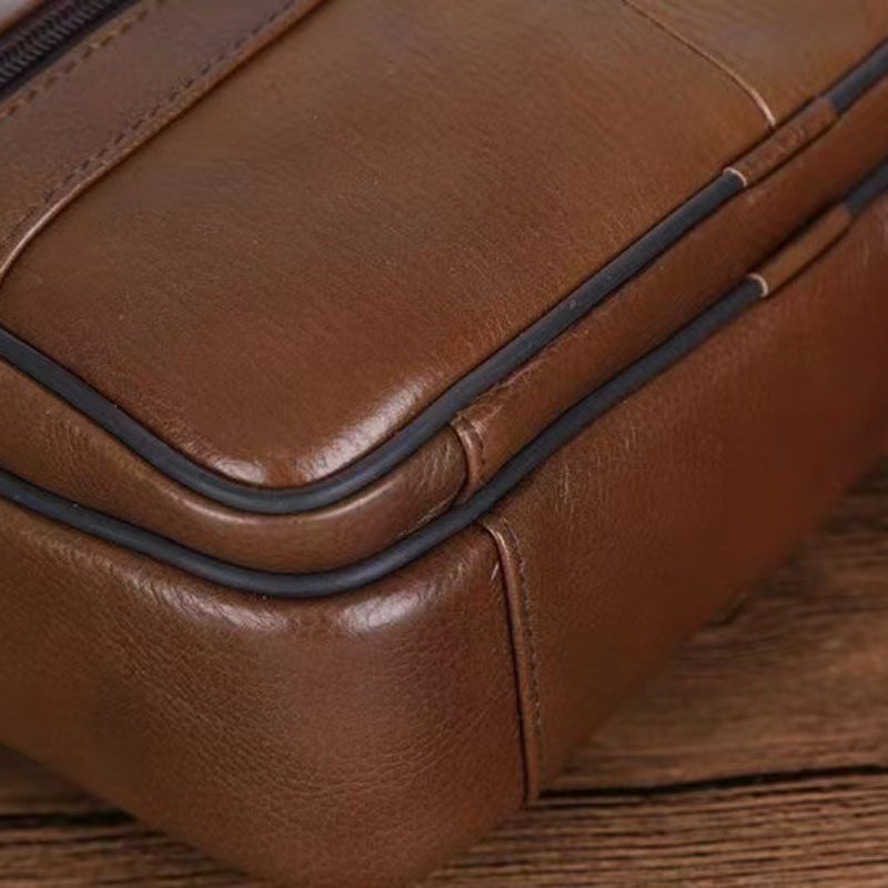 Herre Crossbody Taske Læder Justerbar Rem