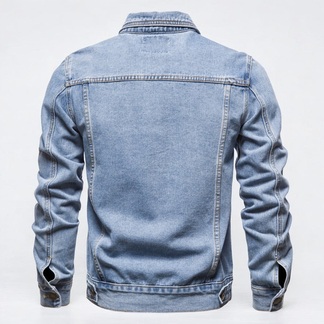 Herre Denim Jakke Vasket Design