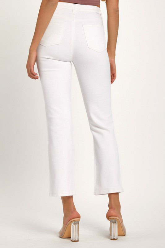 Kvinders Denim Jeans Distressed Hvid