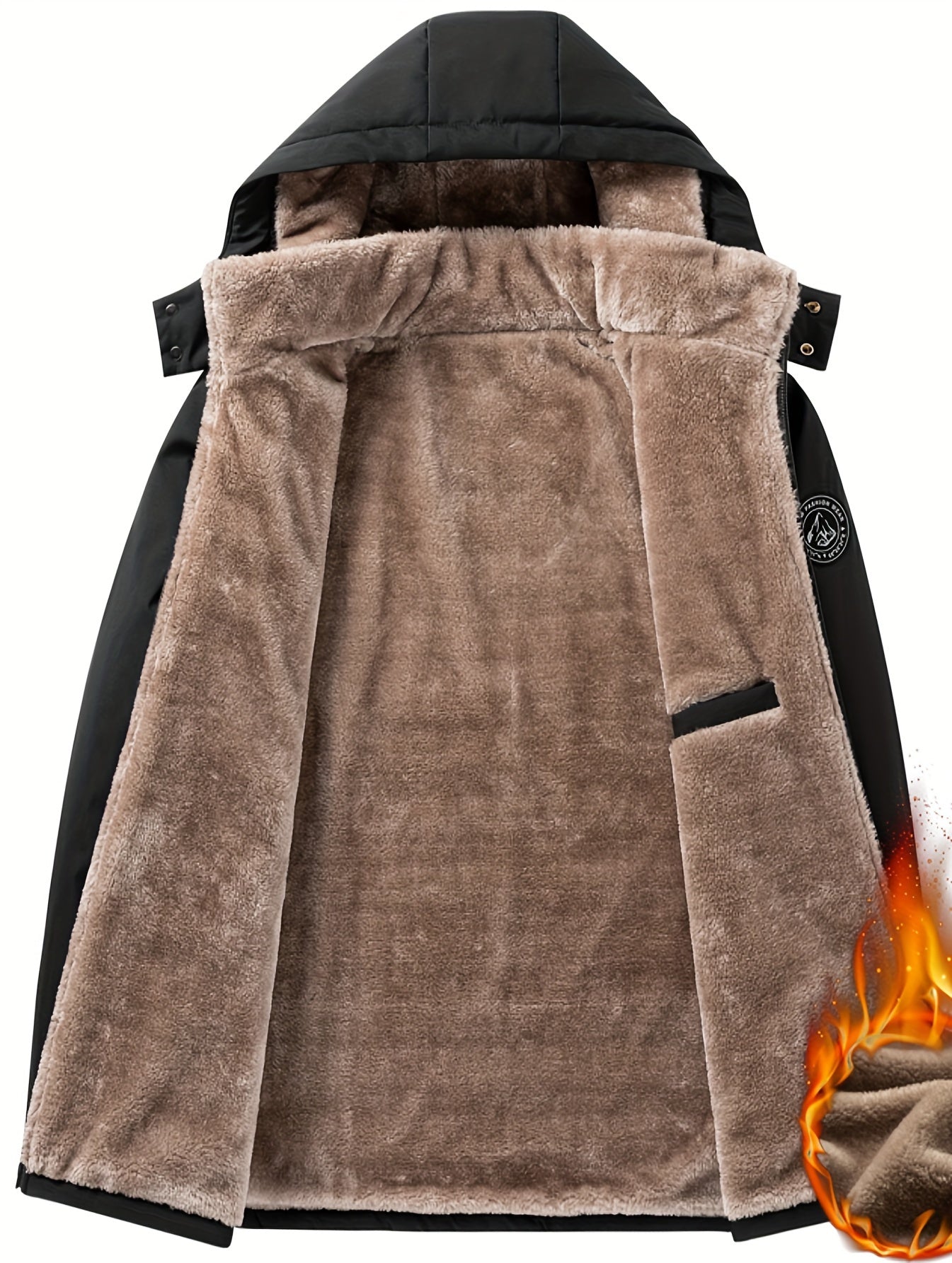Herre Fleece Jakke med Hætte og Lynlås