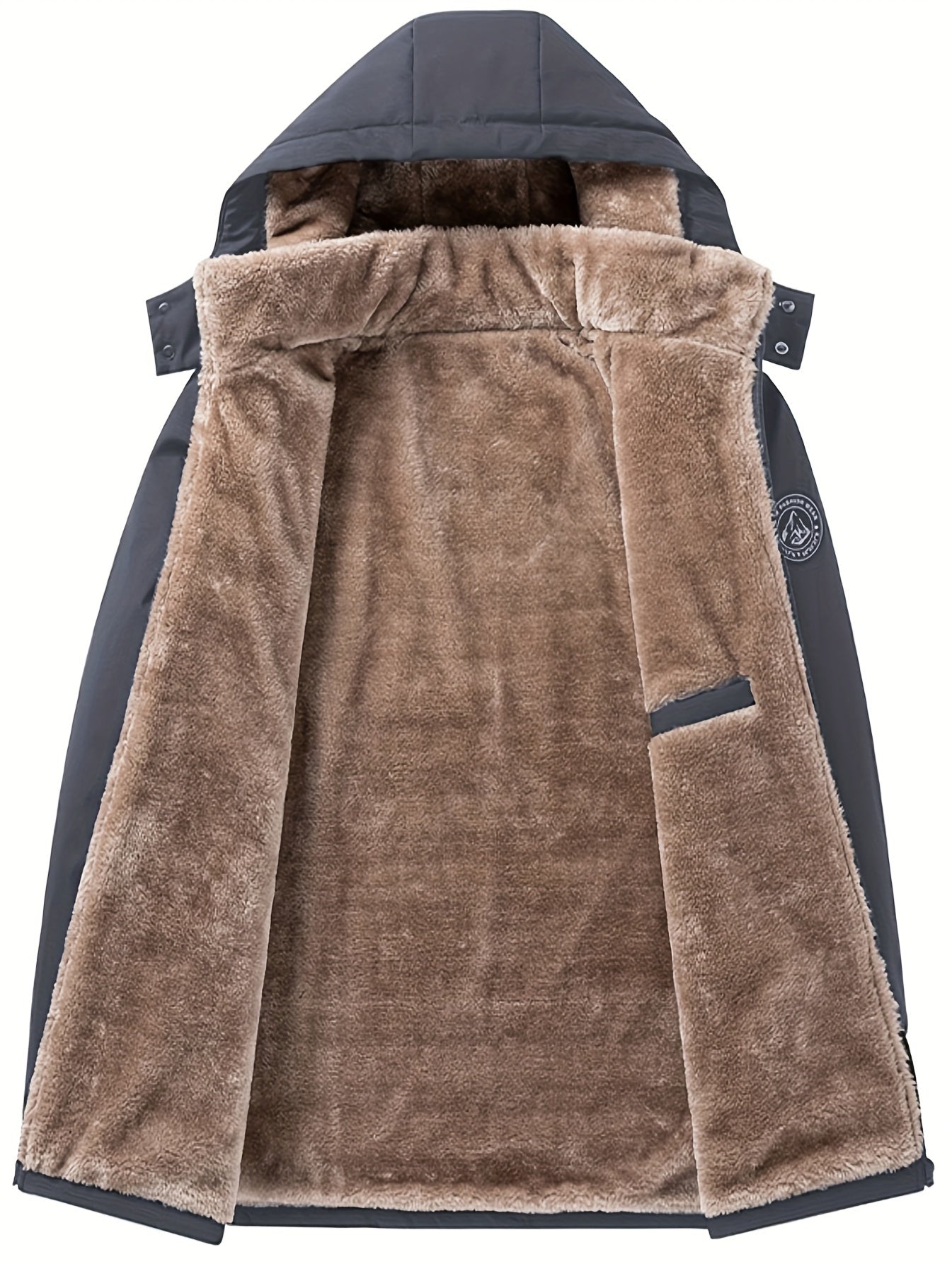 Herre Fleece Jakke med Hætte og Lynlås