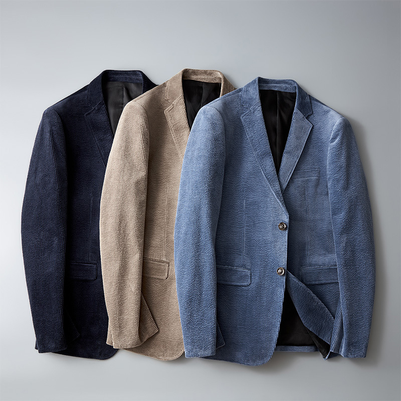 Herre Fløjlsblazer Klassisk Stil