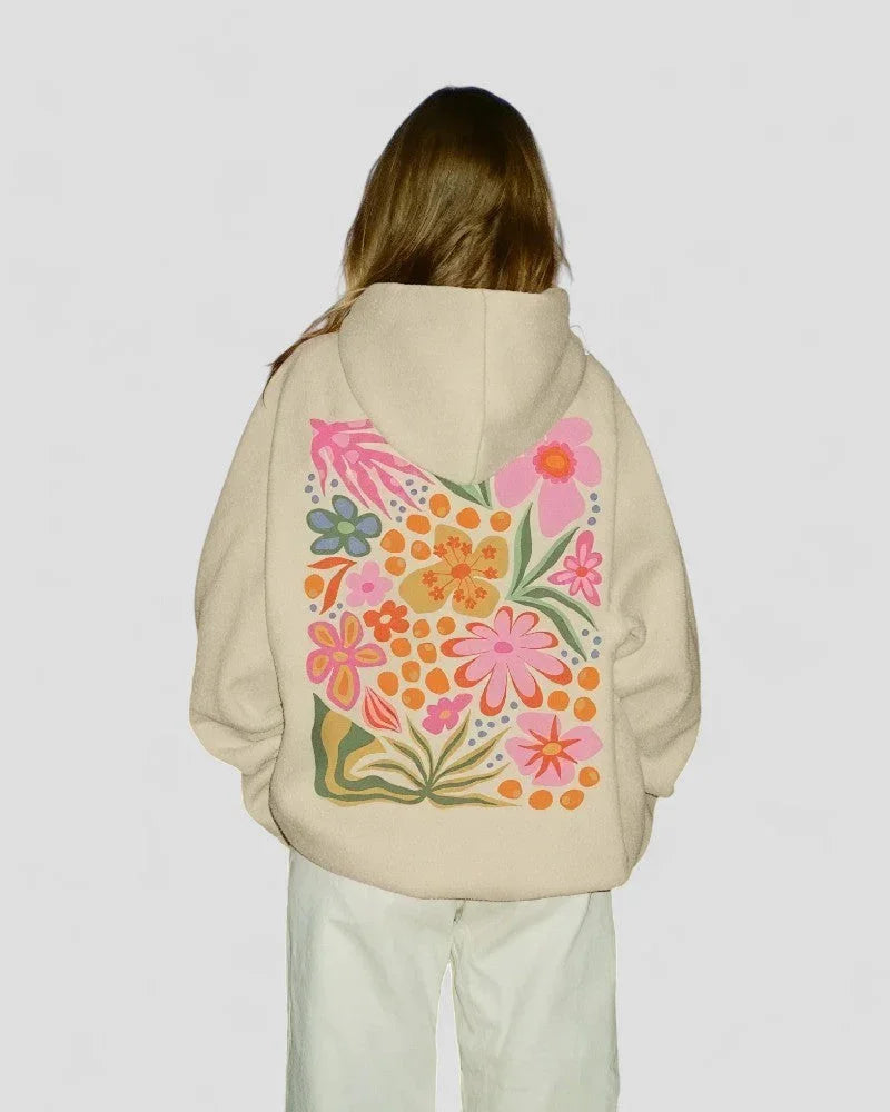 Kvinders Cozy Coraline Graphic Hoodie - Casual Drawstring Pullover med Kængurulomme Perfekt til Efterår og Vinter