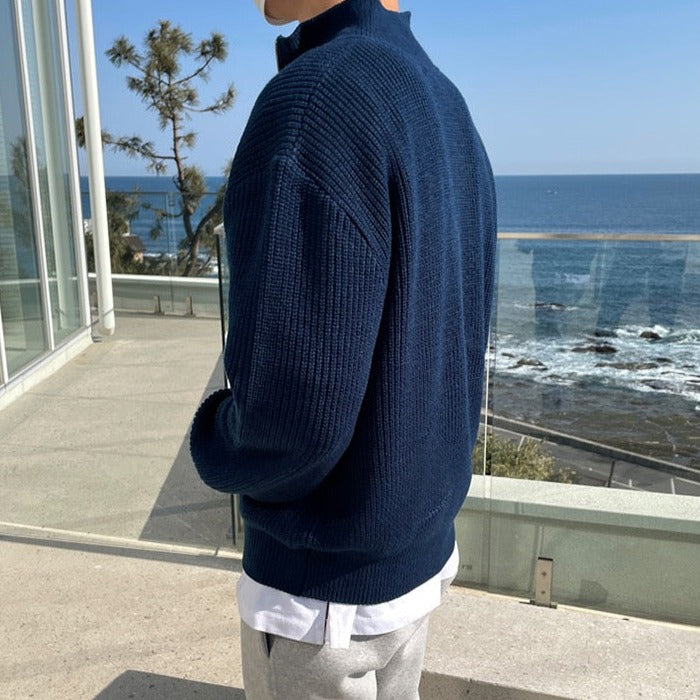 Herre Halvtrukket Sweater Tidløs Design