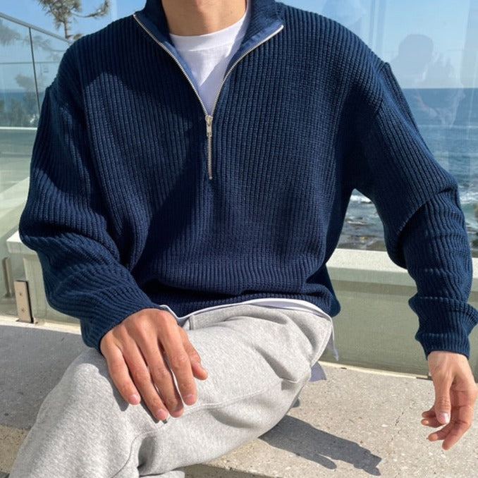 Herre Halvtrukket Sweater Tidløs Design