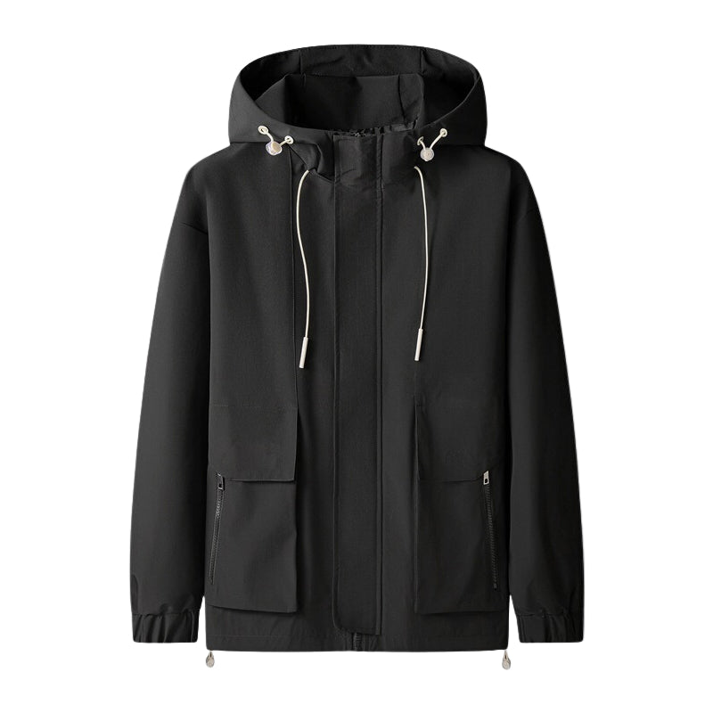 Herre Hooded Jakke Vandafvisende Med Lynlås