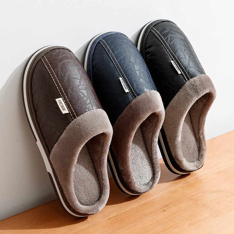 Herre Indendørs Sko Slip-On med Blødt Foder og Skridsikker Sål