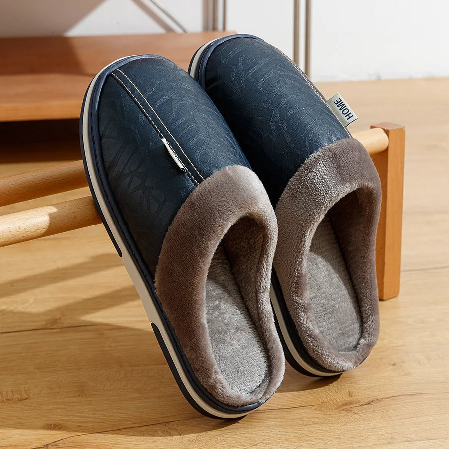 Herre Indendørs Sko Slip-On med Blødt Foder og Skridsikker Sål
